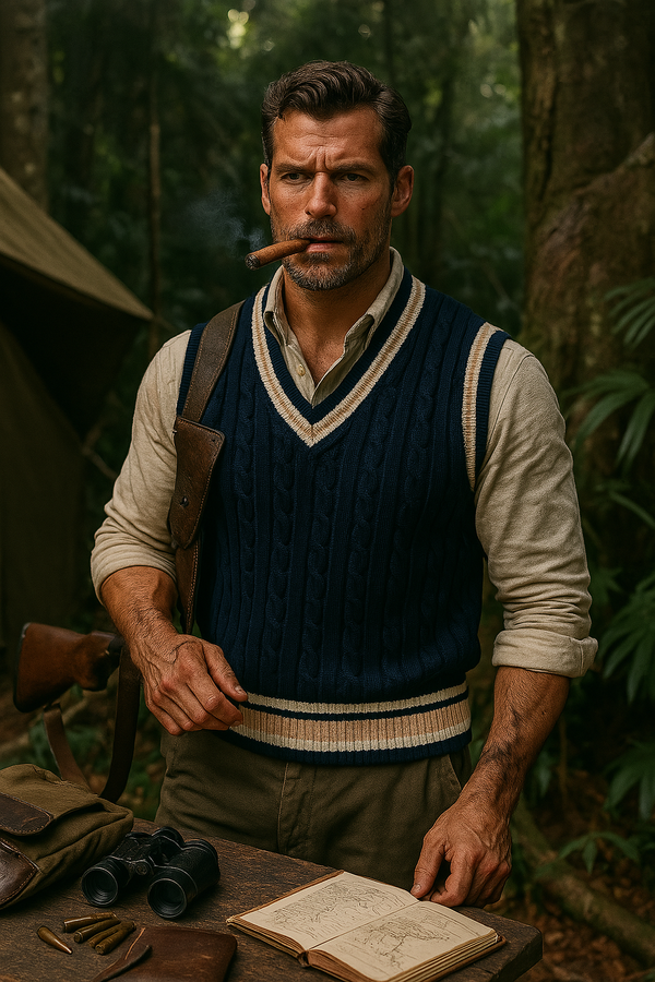 Gilet Torsadé Bleu