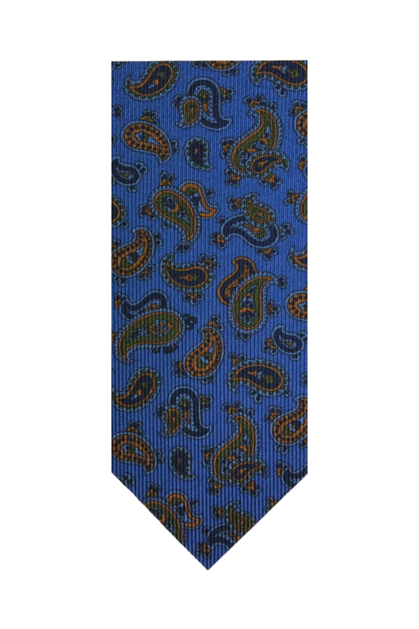 Cravate Motifs Cachemire Bleu