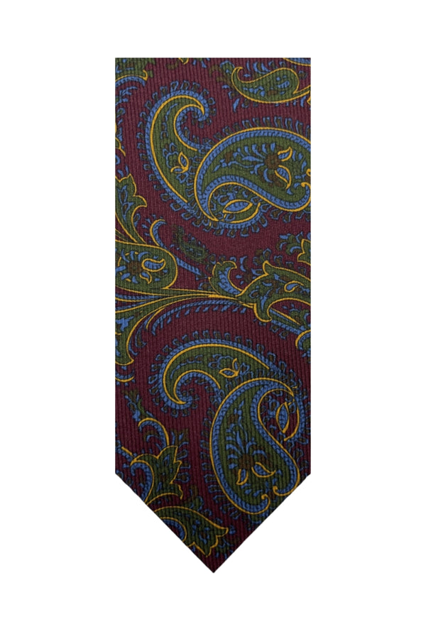 Cravate Motifs Cachemire Bordeaux