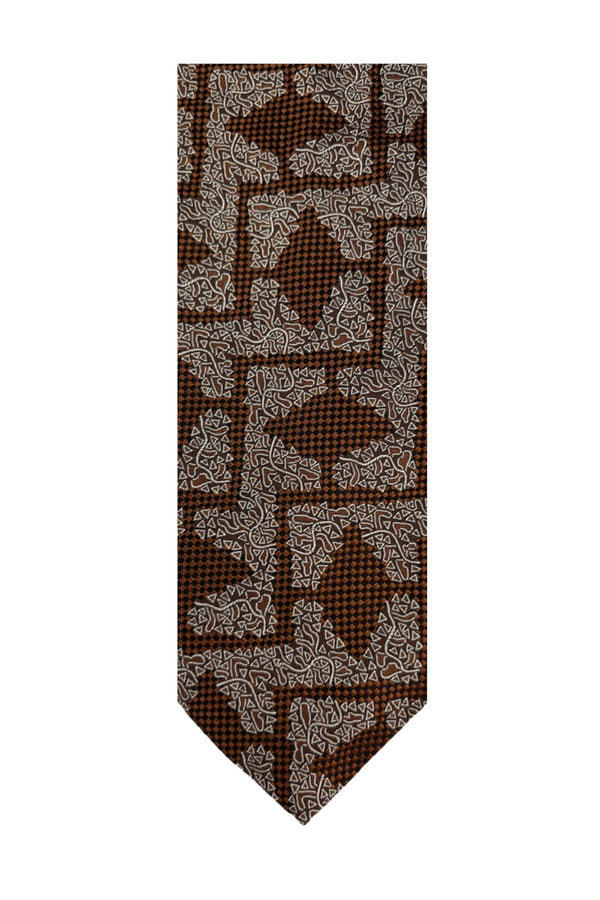 Cravate Marron à Motifs
