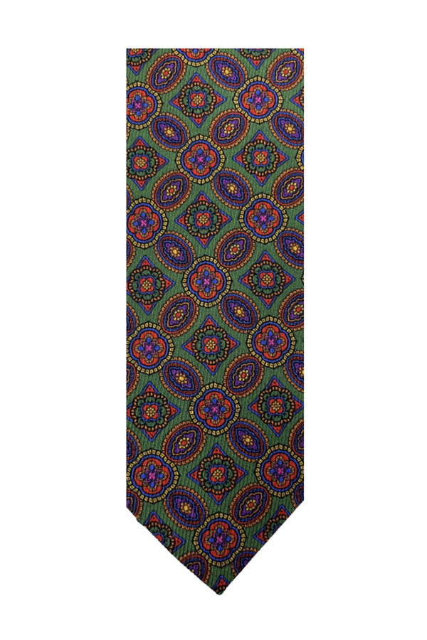 Cravate Olive à Motifs