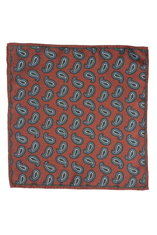 Pochette en Soie Motifs Cachemire