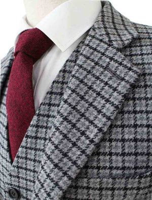 Costume 3P Tweed Pied de Poule Gris - Stratos