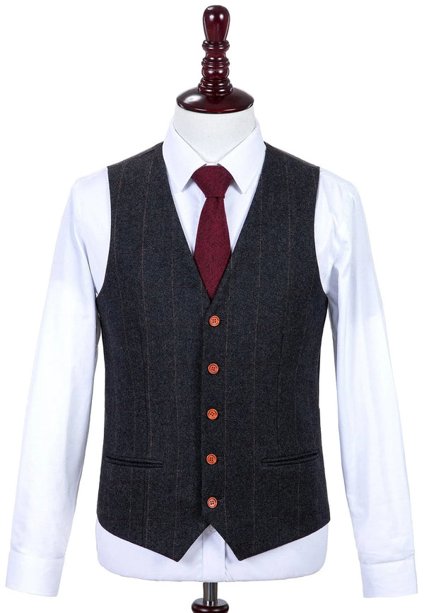 Costume Tweed à Chevrons Anthracite - Stratos