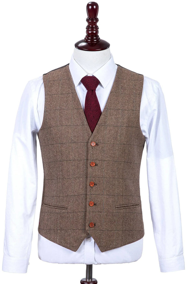 Costume tweed à chevrons Brun - Stratos