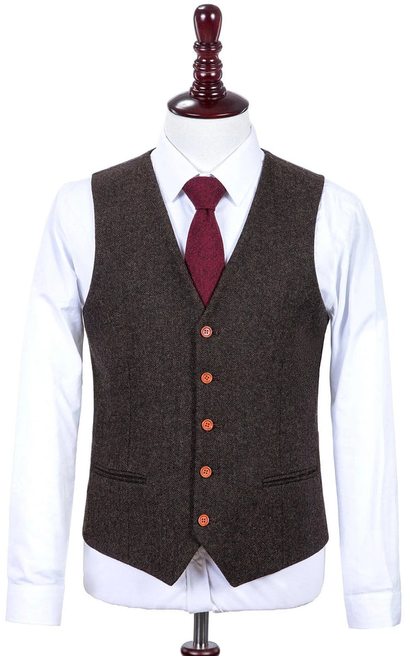 Costume Tweed à Chevrons Marron - Stratos