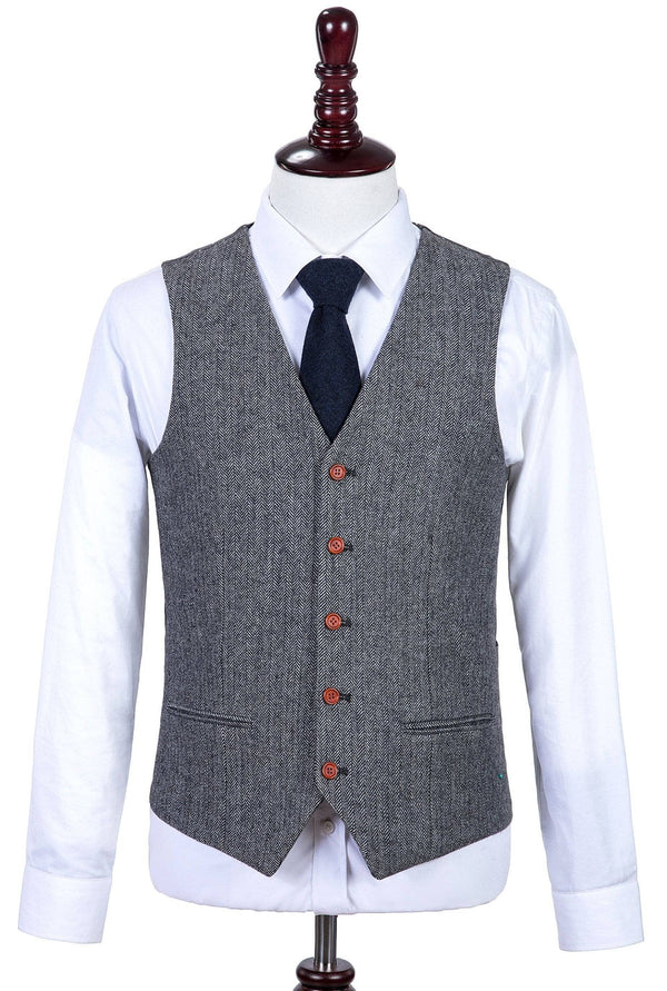 Costume Tweed à Chevrons Gris - Stratos