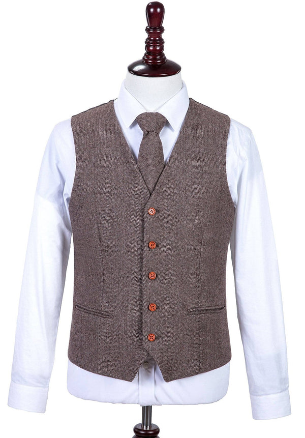 Costume Tweed à Chevrons Taupe - Stratos