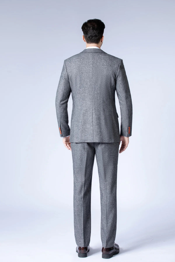 Costume Tweed à Chevrons Gris - Stratos