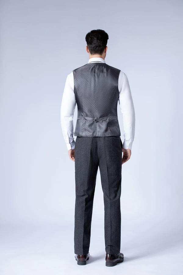 Costume Tweed à Chevrons Anthracite - Stratos