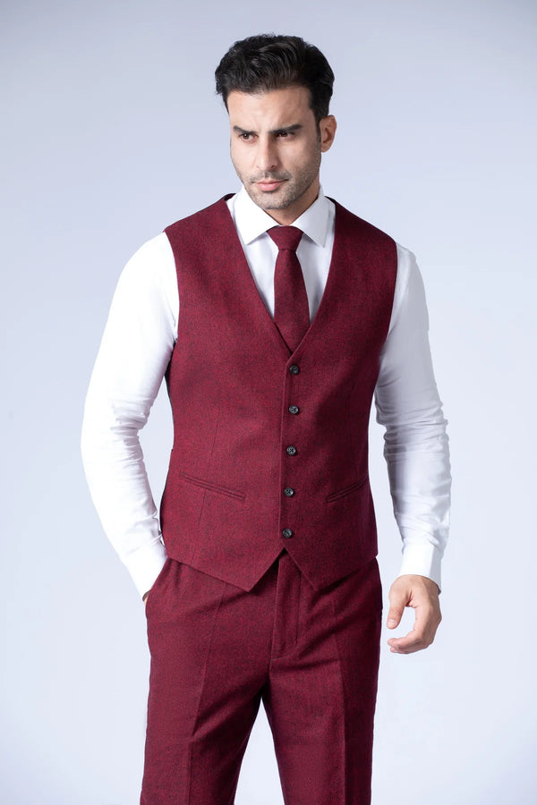 Costume Tweed Barleycorn Rouge - Stratos
