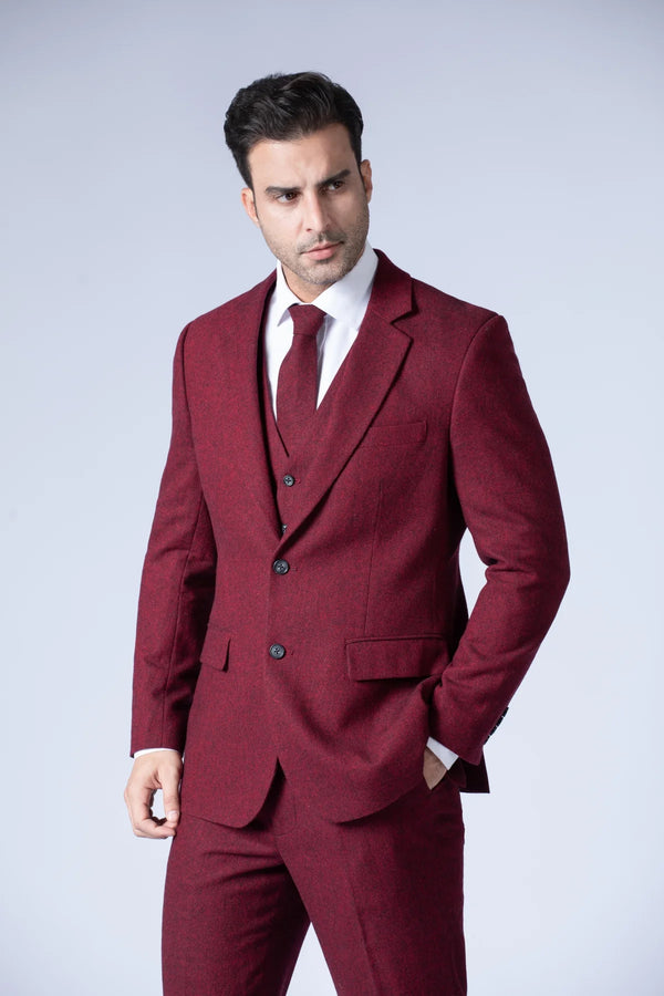 Costume Tweed Barleycorn Rouge - Stratos