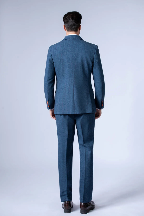 Costume Tweed à Chevrons Bleu - Stratos