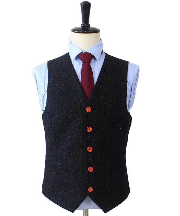 Costume 3P Tweed Tacheté Charbon - Stratos