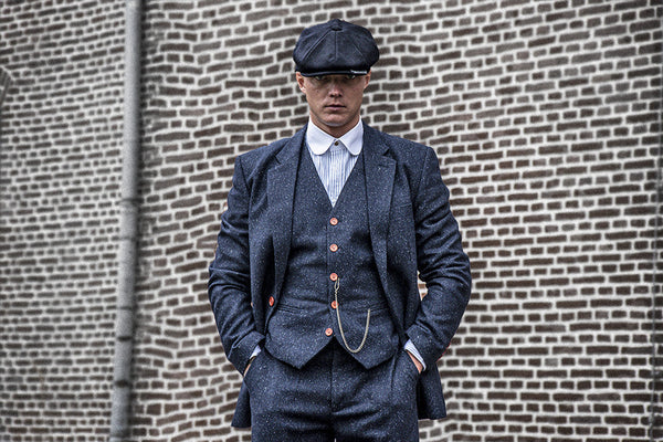 Costume 3P Tweed Tacheté Bleu - Stratos