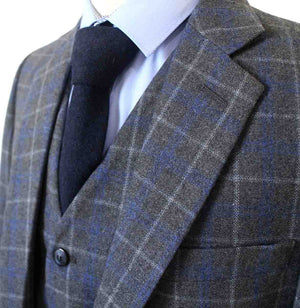 Costume 3P Tweed à Carreaux Gris - Stratos