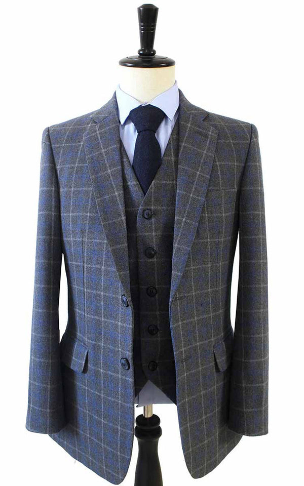 Costume 3P Tweed à Carreaux Gris - Stratos