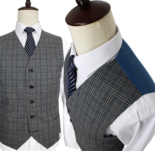 Costume 3P Prince de Galles Tweed Gris - Stratos