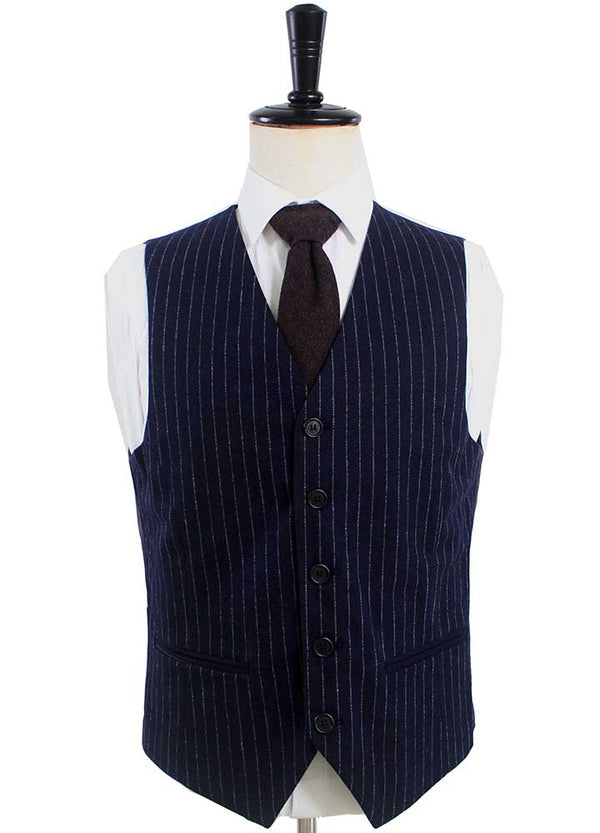 Costume 3P Tweed à Rayures Navy - Stratos