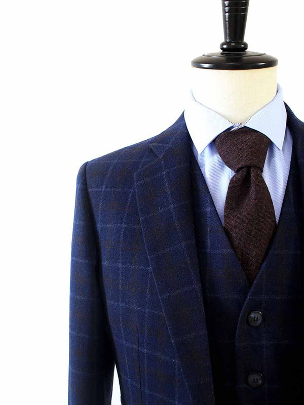 Costume 3P Tweed à Carreaux Navy - Stratos