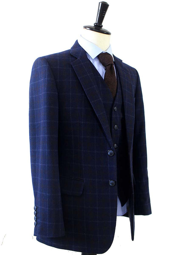 Costume 3P Tweed à Carreaux Navy - Stratos