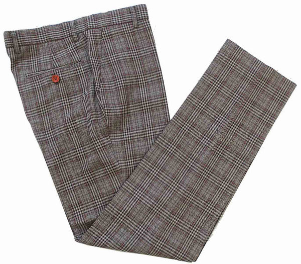 Costume 3P Tweed Prince de Galles Marron - Stratos