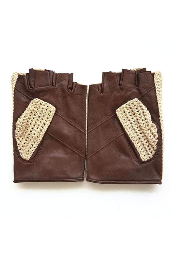 Mitaines en Crochet Marrons - Stratos