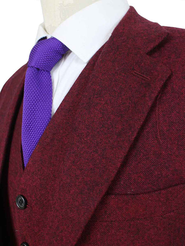 Costume 3P Tweed Barleycorn Rouge - Stratos
