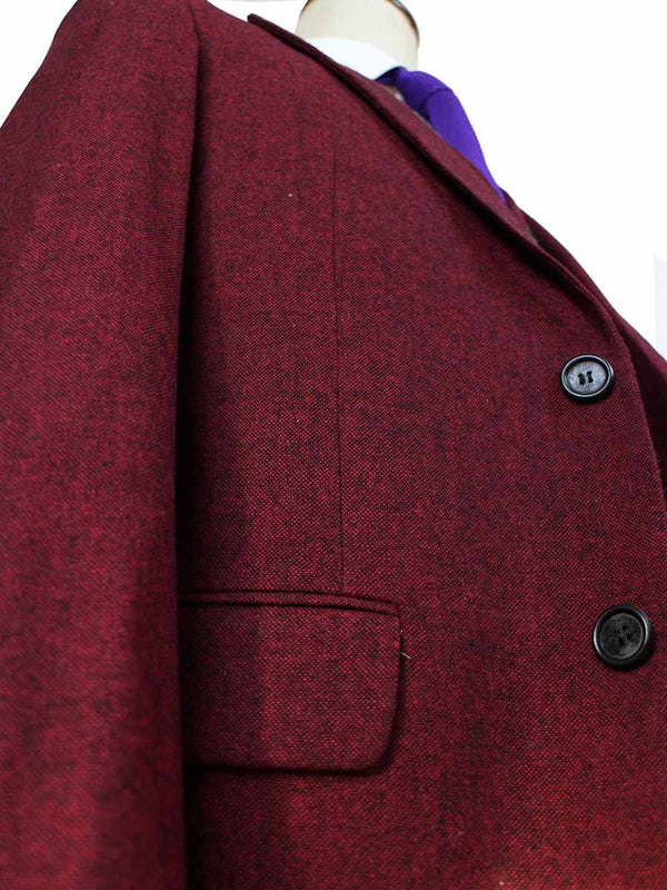 Costume 3P Tweed Barleycorn Rouge - Stratos