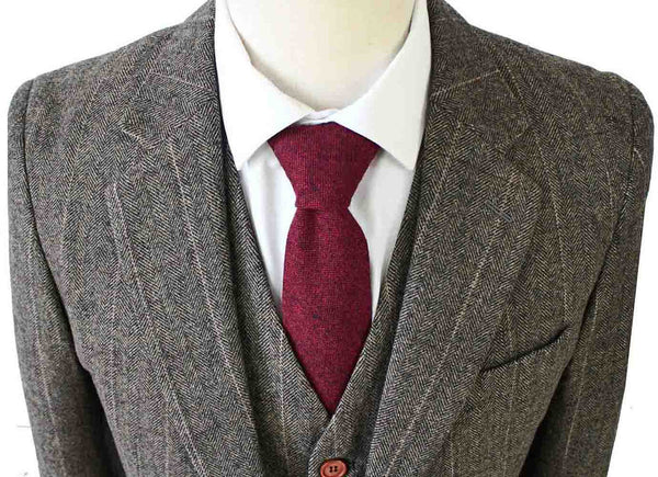 Costume 3P Tweed à Chevrons Campagne - Stratos