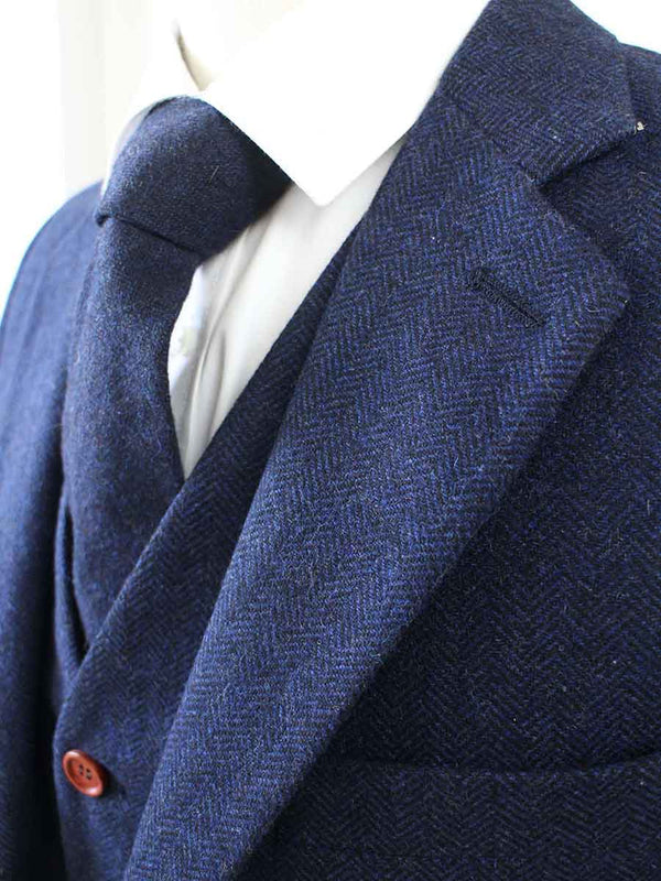 Costume 3P Tweed à Chevrons Navy - Stratos