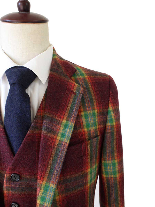 Costume 3P Tweed Prince de Galles Rouge - Stratos