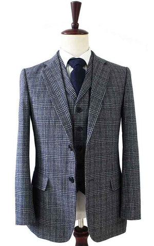 Costume 3P Prince de Galles Tweed Gris - Stratos
